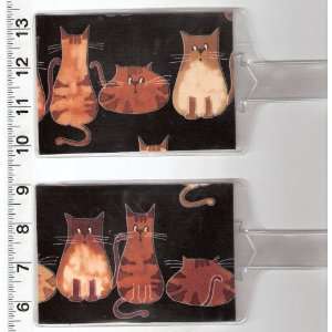   of 2 Luggage Tags Made with Kitty Cat Tails Fabric: Everything Else