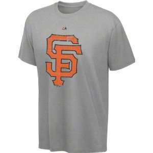   Giants Heathered Grey Majestic Two Bagger T Shirt