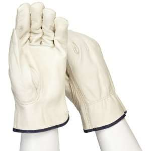 West Chester 990K A Leather Glove, Shirred Elastic Wrist Cuff, 10.25 