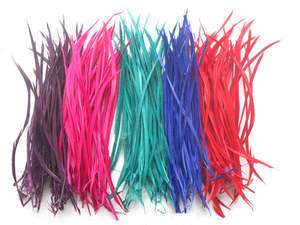 50 pcs Dyed Feathers hair Extensions 6 7inch long 5 Mixed colors 
