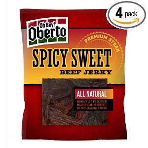 Oh Boy Oberto Natural Style Beef Jerky, Spicy Sweet, 3.25 Ounce (Pack 