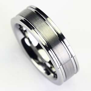 6mm Brush Beveled Mens/Women Tungsten Ring Wedding Band  