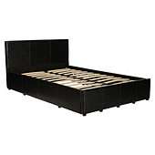Eden Small Double Faux Leather Ottoman Bed Frame, Brown