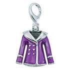   Enamel Purple Coat Clip on Bead Charm. 