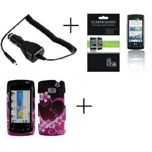   Hard Protector Case + Screen Protector + Car Charger for LG ALLY VS740