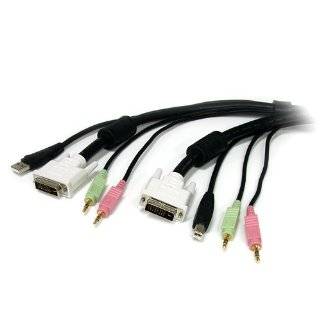 StarTech 6 Feet 4 in 1 USB DVI KVM Cable with Audio and Microphone 
