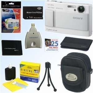  Sony Cybershot DSC T10 7.2MP Digital Camera (Silver) + 1 