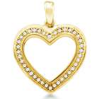   Set Love Heart Shape Diamond Pendant (1/10 cttw, H Color, I1 Clarity