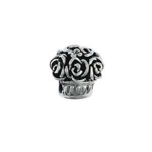  131034 Flower Pot Bead in Sterling Silver. Weight  4.60g 