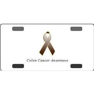  Colon Cancer Awareness Ribbon Vanity License Plate 