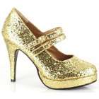   Ellie Shoes Lets Party By Ellie Shoes Gold Glitter Jane Adult Shoes 