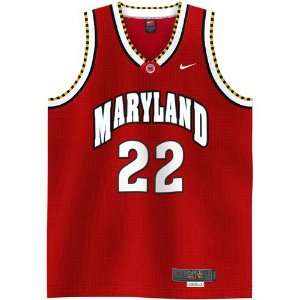 Nike Elite Maryland Terrapins #22 Red Twilled Basketball Jersey 