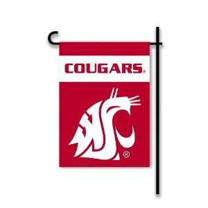   Washington State Cougars 2 Sided Garden Flag w/pole 