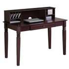 Walker Edison Elegant Solid Wood Desk with Hutch   Walnut Brown   40H 