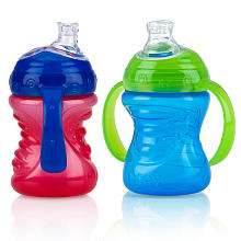 Nuby Grip N Sip Cup with Handles Boys   2 Pack   8 Ounce (Colors 