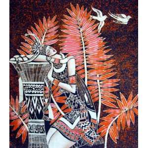    High Quality Batik Tapestry Flower Girl Flower: Everything Else
