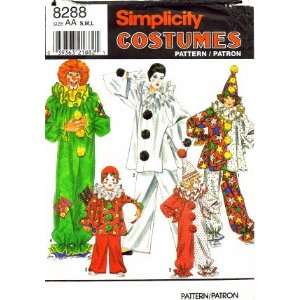  Simplicity 8288 Sewing Pattern Clown Costumes Bust / Chest 