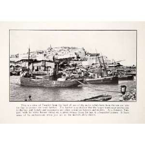  1925 Print Tangier Africa Cityscape Ships Harbor Marine 