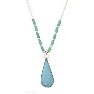   Turquoise Heishi Beads Teardrop Pendant Choker Necklace Jewelry