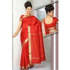   Selections Forest Green Art Silk Saree Sari fabric India Golden Border