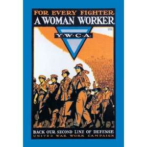  For Every Fighter a Woman Worker 20x30 Canvas