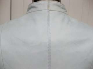 Super Soft DANIER Italian Leather Ladies Coat Jacket Lt. Turquoise 