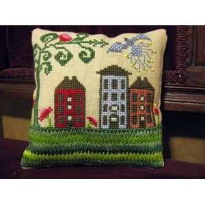  Red and Blue Houses   Cross Stitch Pattern Arts, Crafts 