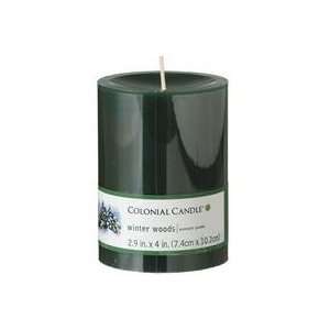   Candle Winter Woods 3 x 4 Scented Smooth Pillar Candles Home