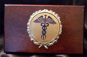 Medical Insignia Desk Shelf Military Wood Plaque  