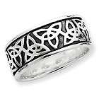 Silver Size 11 Antique Finish Celtic Knot Mens Ring
