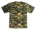 MILITARY STYLE WOODLAND CAMO/CAMOUFLAGE ARMY T SHIRT   All Sizes 