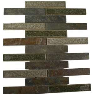  Roman Collection Emperial Slate 1X6 Brick Glass Tile