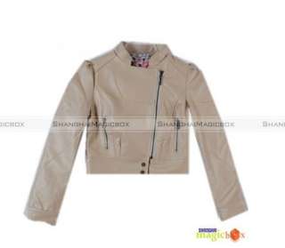 Women Fashion Motorcycle Faux Leather Jacket Overcoat 3 Colors Coat 