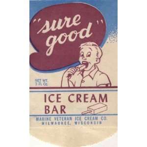 2 Vintage Sure Good Ice Cream Snack Bags c1950s Unused NOS 