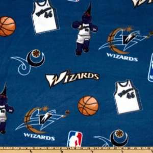  60 Wide NBA Fleece Washington Wizard Toss Blue Fabric By 