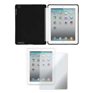  Apple iPad 2 Premium Polyurethane Rear only Case (Black 