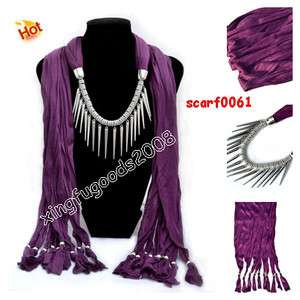 NEW Purple Fashion jewelry Scarves pashmina cotton necklace Scarf 