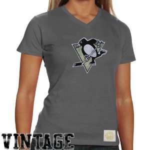   Pittsburgh Penguins Ladies Gray Better Logo Vintage Premium T shirt
