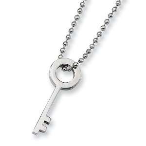   Stainless Steel Key Necklace on 22 Inch Bead Chain Chisel Jewelry