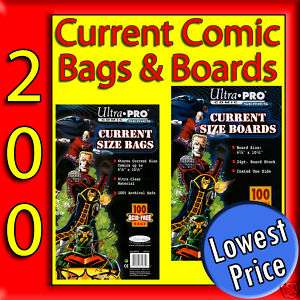 200 CURRENT SIZE COMIC STORAGE BAGS & BOARDS ACID FREE  