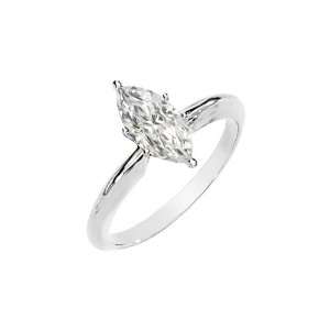   Marquise Cut Created Moissanite Solitaire Ring: Puresplash: Jewelry