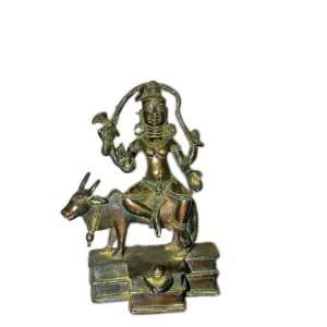 Lord Mahadev Shiva Statue Sitting on Nandi Brass Sculpture 8 India 