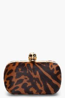 Alexander McQueen leopard print classic box clutch for women  