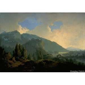  An Italian Landscape with Mountains and a River