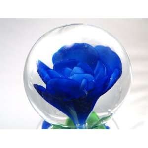   Design Glass Art Dark Blue Crystal Ball Paperweight PW 307 Furniture