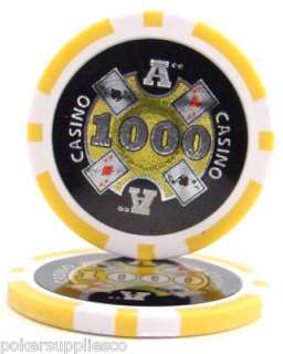 50 $1000 Ace Casino Poker Chips 14 table grams  