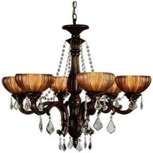 Monaco Design 6 Light 30 Aged Bronze Chandelier with Tuscan Glass and 