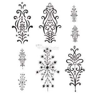 Heartfelt Creations Rubber Stamps   Snowflake Medallions:  