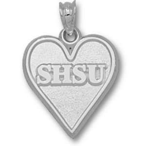   Bearkats Sterling Silver SHSU Heart Pendant  Sports