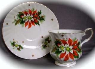 ROYALTY FINE BONE CHINA NOEL CUP & SAUCER ENGLAND  